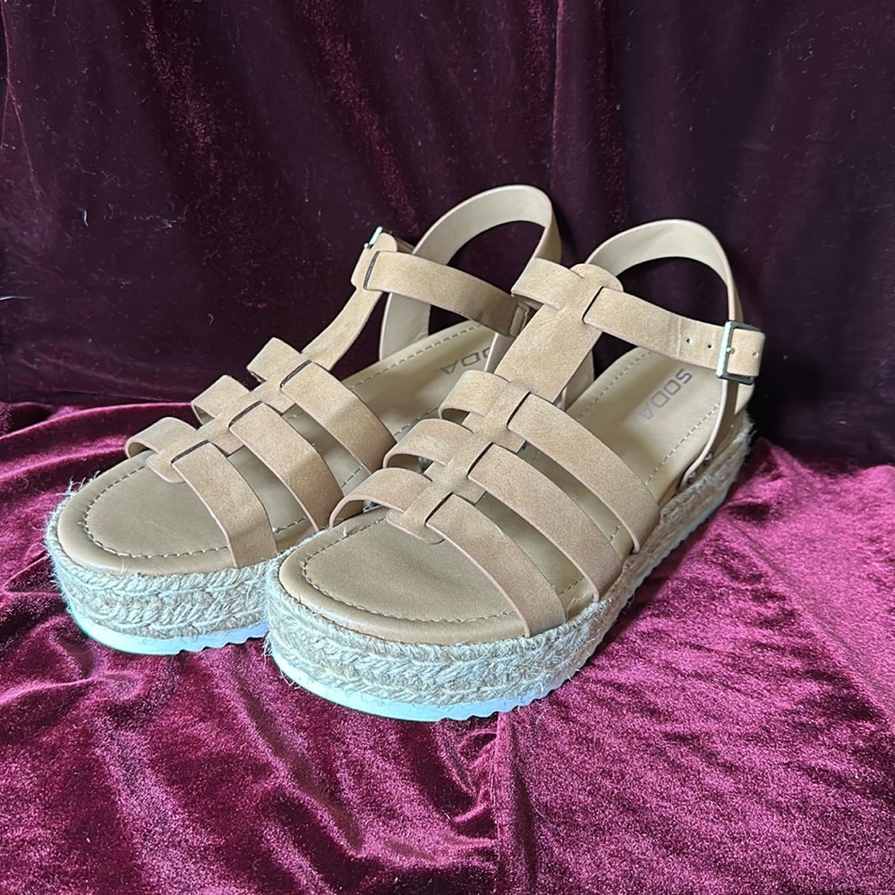 Soda open toe wedge sandals